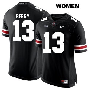 Women's NCAA Ohio State Buckeyes Rashod Berry #13 College Stitched Authentic Nike White Number Black Football Jersey GR20J76IU